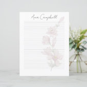 Chic Script Name Custom Monogram Writing Paper (Stehend Vorderseite)