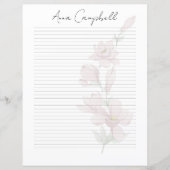 Chic Script Name Custom Monogram Writing Paper (Vorderseite)