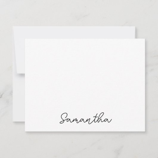 Chic Script Name Mitteilungskarte (Vorderseite)