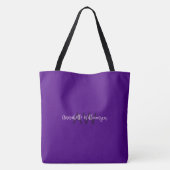 Chic Script Name & Monogram Solid Indigo Lila Tasche (Rückseite)