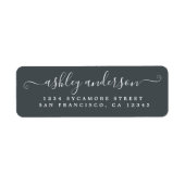 Chic Script Name Off-Black-Rücksendeadresse (Vorne)