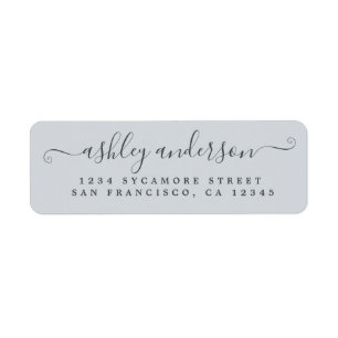 Chic Script Name Pastel Blue Rücksendeadresse