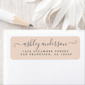 Chic Script Name Pastel Pink Rücksendeadresse (Insitu)