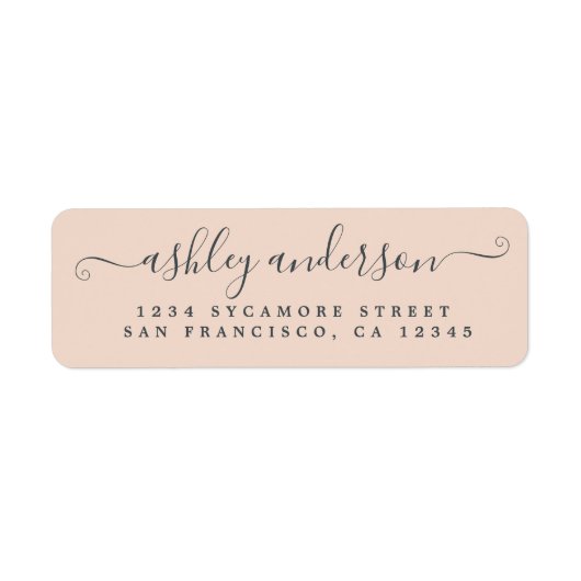 Chic Script Name Pastel Pink Rücksendeadresse (Vorne)