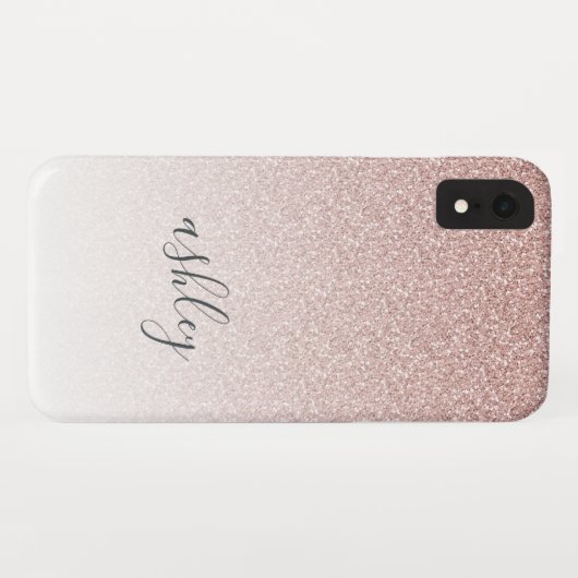 Chic Script Name Pink Glitzer Ombre Case-Mate iPho iPhone Hülle (Rückseite (Horizontal))