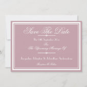 Chic Script Names Dusty Pink Save the Date Ankündigung (Vorderseite)