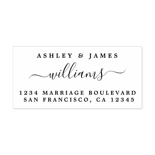 Chic Script Names New Surname Rücksendeadresse Permastempel (Design)
