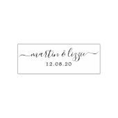 Chic Script Names Wedding Date Bly Band Permastempel (Design)