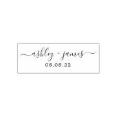 chic Script Names Wedding Date Permastempel (Design)