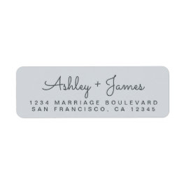 Chic Script Names Wedding Return Address Label