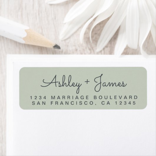 Chic Script Names Wedding Return Address Label (Insitu)