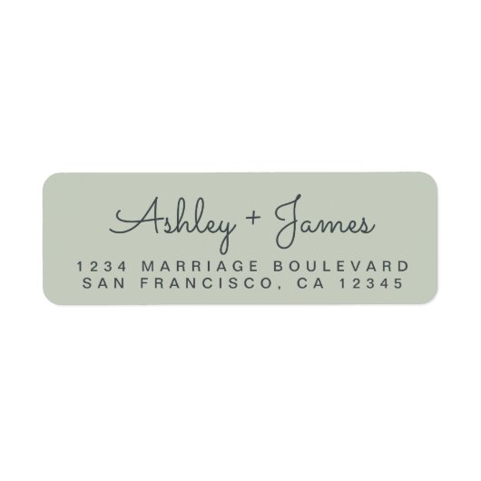 Chic Script Names Wedding Return Address Label (Vorne)