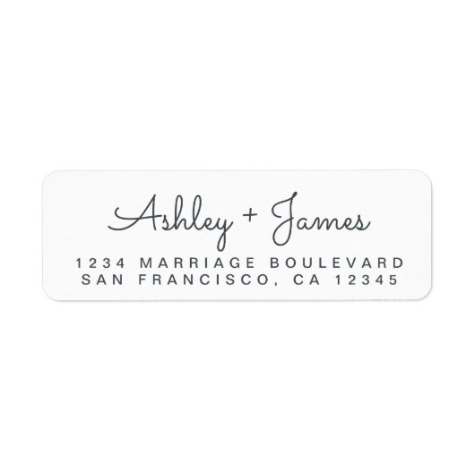 Chic Script Names Wedding Rücksendeadresse (Vorne)