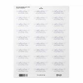 Chic Script Navy Blue Name Rücksendeadresse (Vorne)