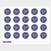 Chic Script Navy Blue Vielen Dank, Geschenk-Label Runder Aufkleber (Blatt)