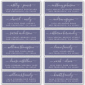 Chic Script Navy Blue Wedding Guest Address Labels (Vorderseite)