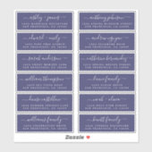 Chic Script Navy Blue Wedding Guest Address Labels (Blatt)