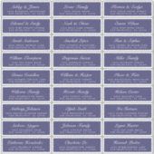 Chic Script Navy Blue Wedding Guest Address Labels (Vorderseite)