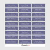Chic Script Navy Blue Wedding Guest Address Labels (Blatt)