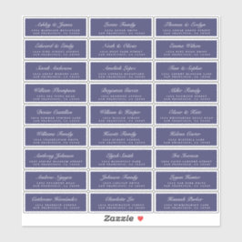 Chic Script Navy Blue Wedding Guest Address Labels