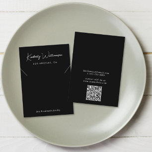 Chic Script Necklace Black Juwelier Display Card Visitenkarte