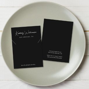 Chic Script Necklace Black Juwelier Display Card Visitenkarte