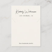 Chic Script Necklace Cream Juwelier Display Card Visitenkarte (Vorderseite)