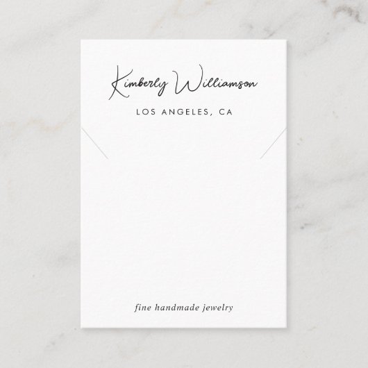 Chic Script Necklace Display Card Visitenkarte (Vorderseite)