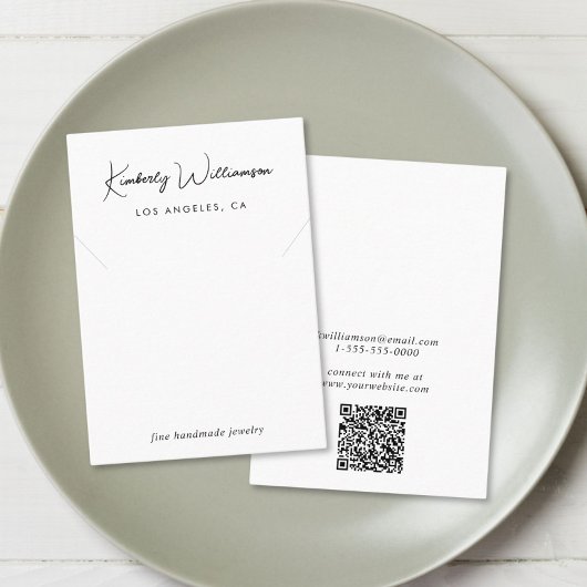Chic Script Necklace Juwelier Display Card Visitenkarte