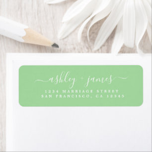 Chic Script Neo Mint Wedding Rücksendeadresse
