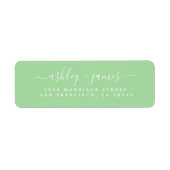 Chic Script Neo Mint Wedding Rücksendeadresse (Vorne)