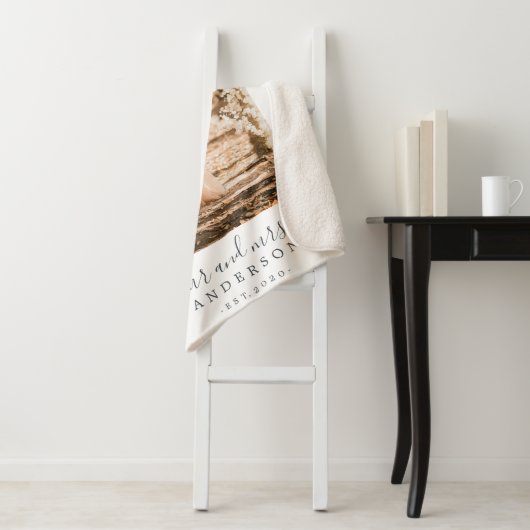 Chic Script neu verheiratet Mr. Monogram Foto Sherpadecke (Beispiel)