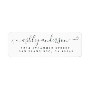 Chic Script Off-Black Name-Rücksendeadresse