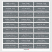 Chic Script Off-Black Wedding Guest Address Labels (Blatt)