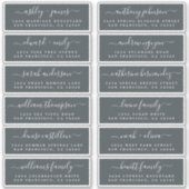 Chic Script Off-Black Wedding Guest Address Labels (Vorderseite)