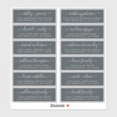 Chic Script Off-Black Wedding Guest Address Labels (Blatt)