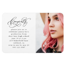 Chic Script One Foto Graduation Party Magnet