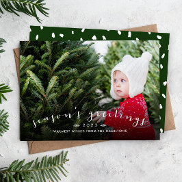 Chic Script Overlay Holiday Foto Card Feiertagskarte