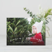 Chic Script Overlay Holiday Foto Card Feiertagskarte (Stehend Vorderseite)