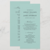 Chic Script Pastel Blue Einfache Minimale Hochzeit Programm (Vorne/Hinten)