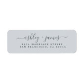 Chic Script Pastel Blue Wedding Rücksendeadresse (Vorne)