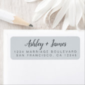 Chic Script Pastel Blue Wedding Rücksendeadresse (Insitu)