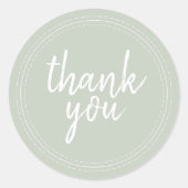 Chic Script Pastel Green Vielen Dank, Geschenk-Lab Runder Aufkleber (Vorderseite)