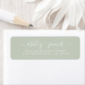 Chic Script Pastel Green Wedding Rücksendeadresse (Insitu)