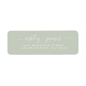 Chic Script Pastel Green Wedding Rücksendeadresse (Vorne)
