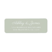 Chic Script Pastel Green Wedding Rücksendeadresse (Vorne)