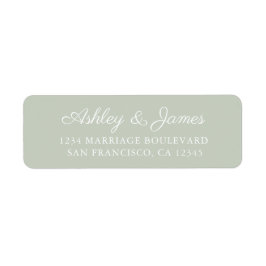 Chic Script Pastel Green Wedding Rücksendeadresse