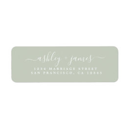 Chic Script Pastel Green Wedding Rücksendeadresse