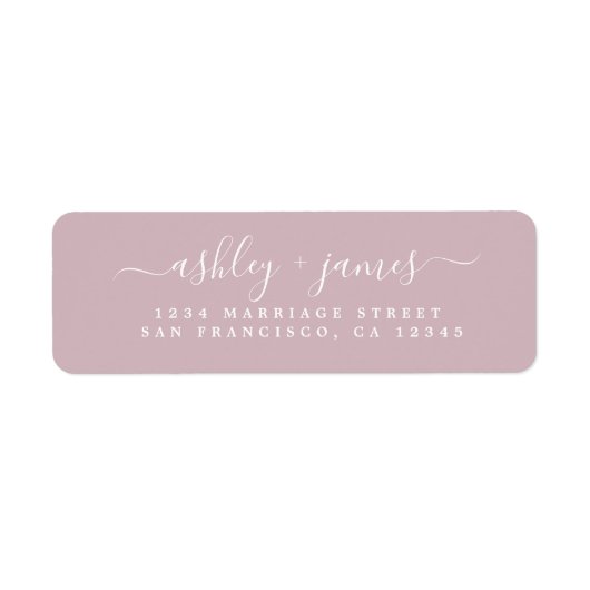 Chic Script Pastel Lila Wedding Rücksendeadresse (Vorne)