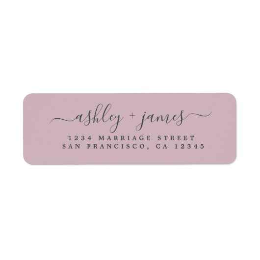 Chic Script Pastel Lila Wedding Rücksendeadresse (Vorne)